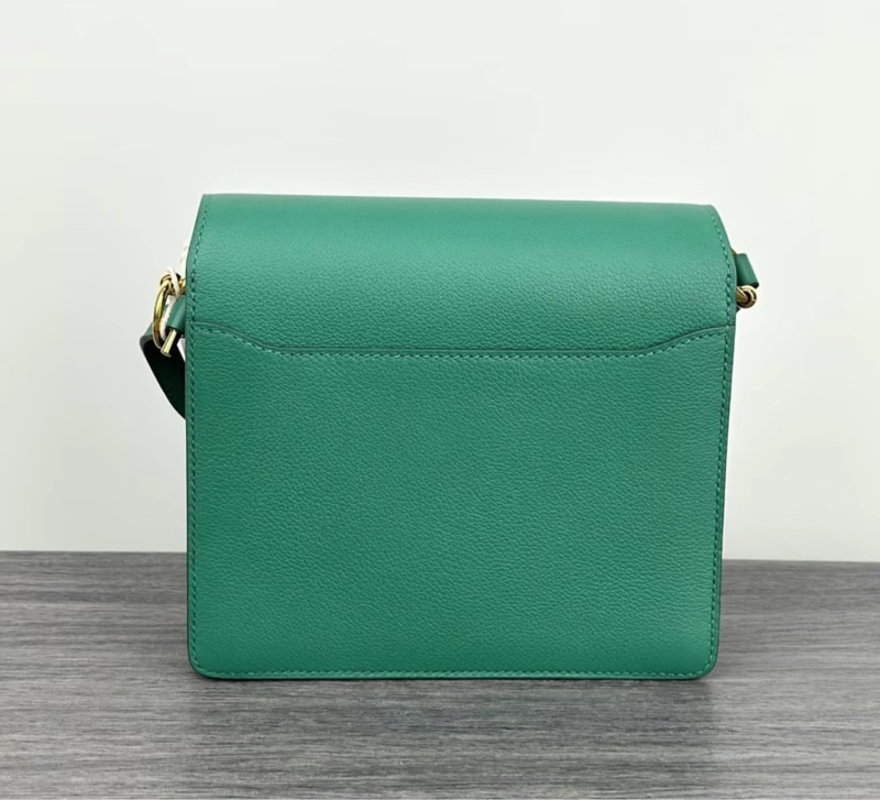 愛馬仕HERMES Roulis系列 豬鼻子19 Mini 絲絨綠金扣 EC皮-3