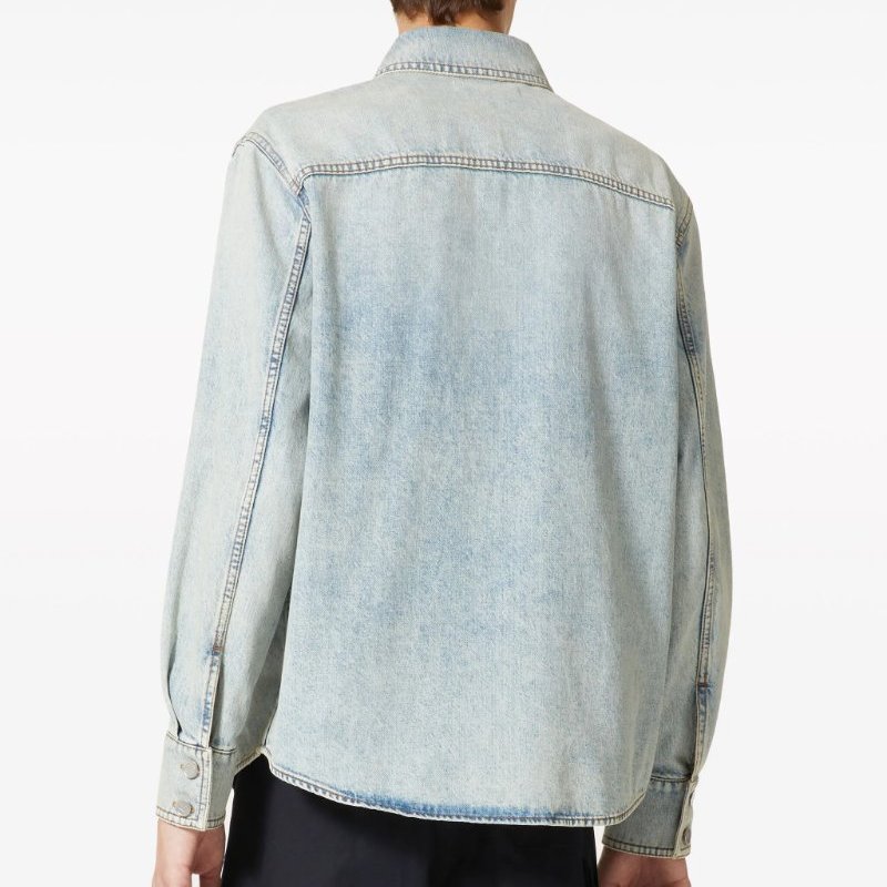 甜價來襲【近新閒置♥️】Valentino Garavani V型金屬釦飾 牛仔布 襯衫外套 IT46 碼｜專櫃71,000-2