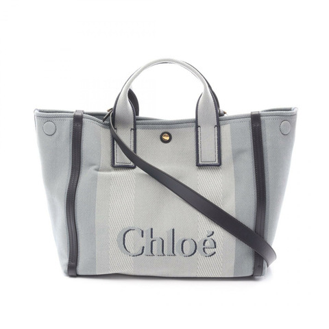 Chloe Carry Tote 單肩包 CHC25SS910O65485 帆布皮革藍色全新女款