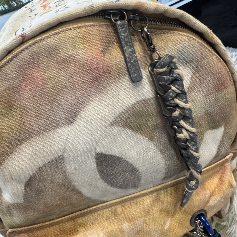 CHANEL 絕版逸品 14S GD同款 塗鴉 帆布 後背包 A92318-1