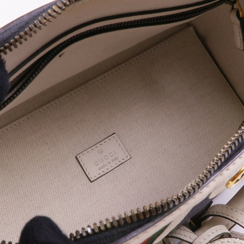 GUCCI 帆布/牛皮皮革2 Way Shoulder金扣手挽肩背兩用袋-11