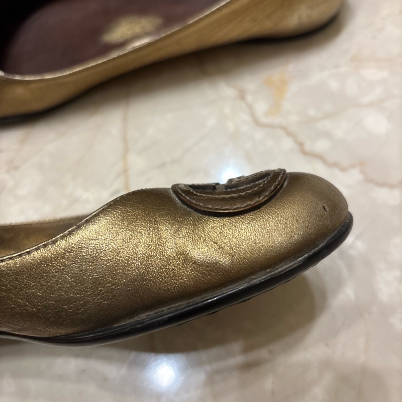 Gucci古銅金37.5娃娃鞋/平底鞋-6