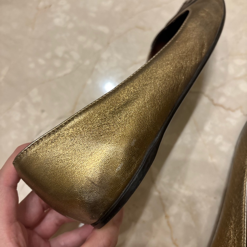 Gucci古銅金37.5娃娃鞋/平底鞋-10