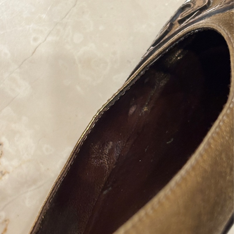 Gucci古銅金37.5娃娃鞋/平底鞋-16