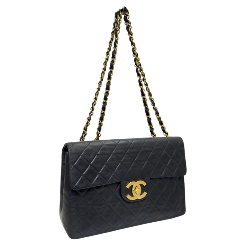 CHANEL CC 黑色 中古 翻蓋鏈條包 貝嫂包-3