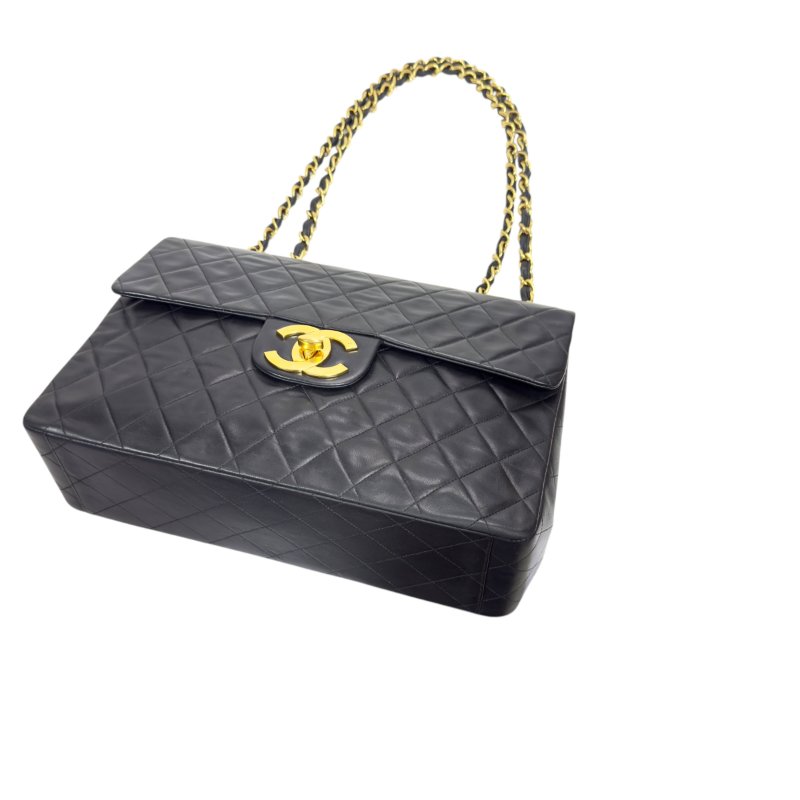 CHANEL CC 黑色 中古 翻蓋鏈條包 貝嫂包-10