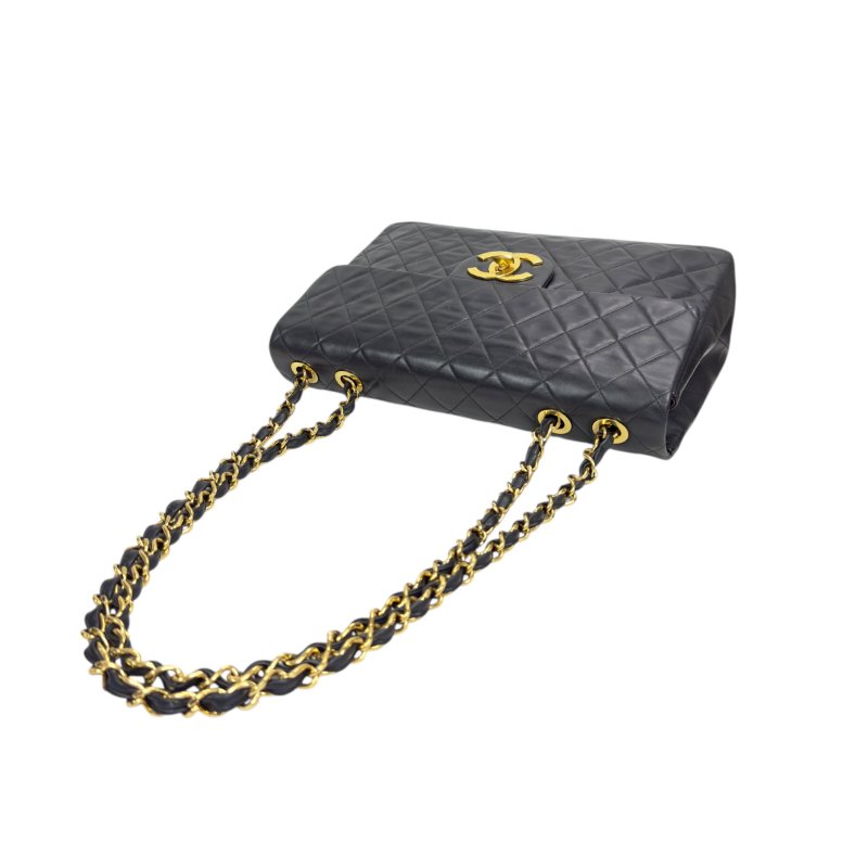 CHANEL CC 黑色 中古 翻蓋鏈條包 貝嫂包-14