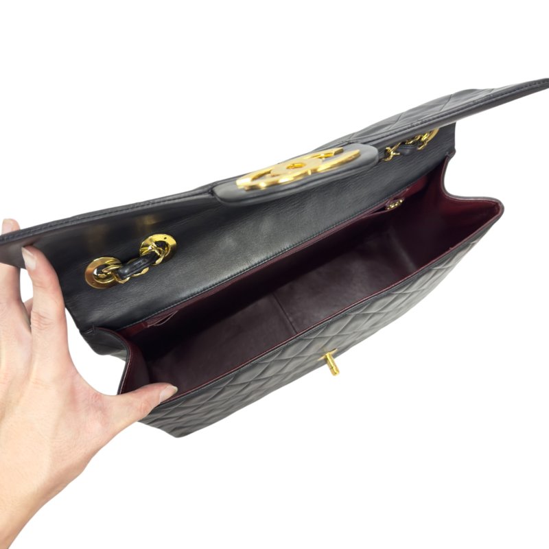 CHANEL CC 黑色 中古 翻蓋鏈條包 貝嫂包-17