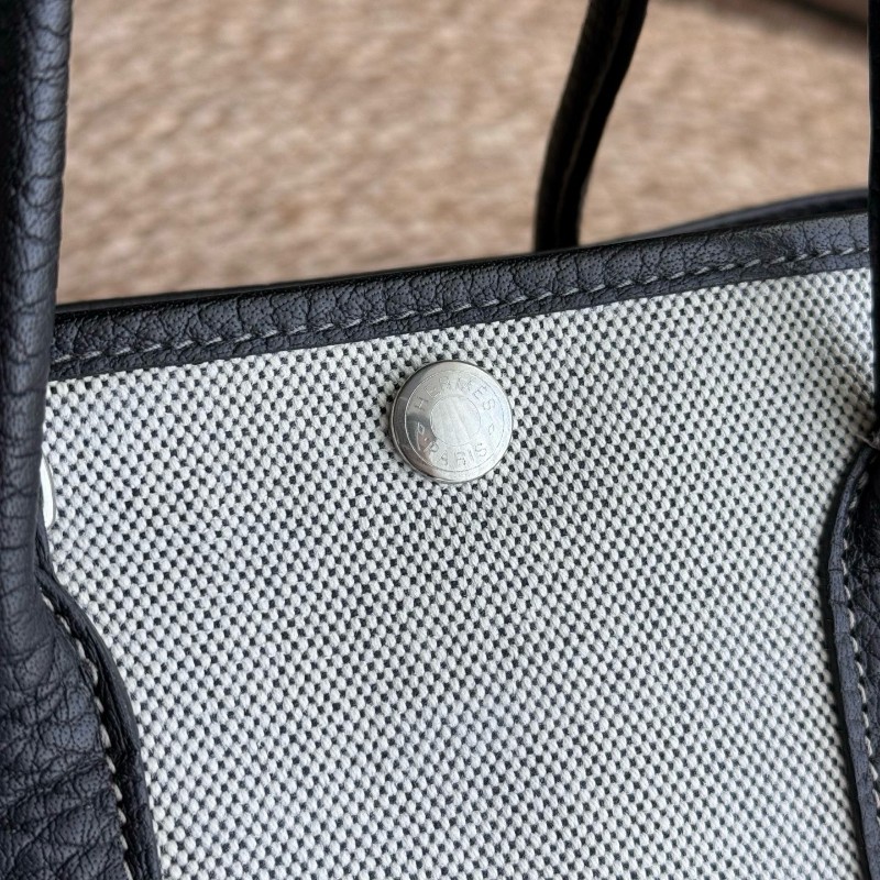 Hermes花園帆布黑白熊貓花園包30 Garden Party30 框H-8