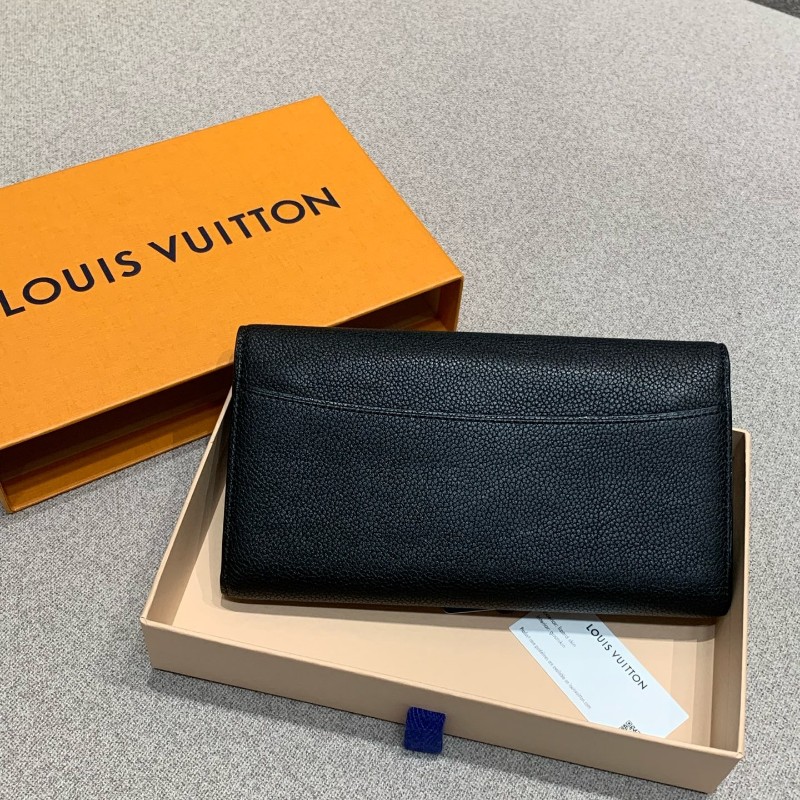 LV 路易威登黑金牛皮大logo長款錢包銀包-2