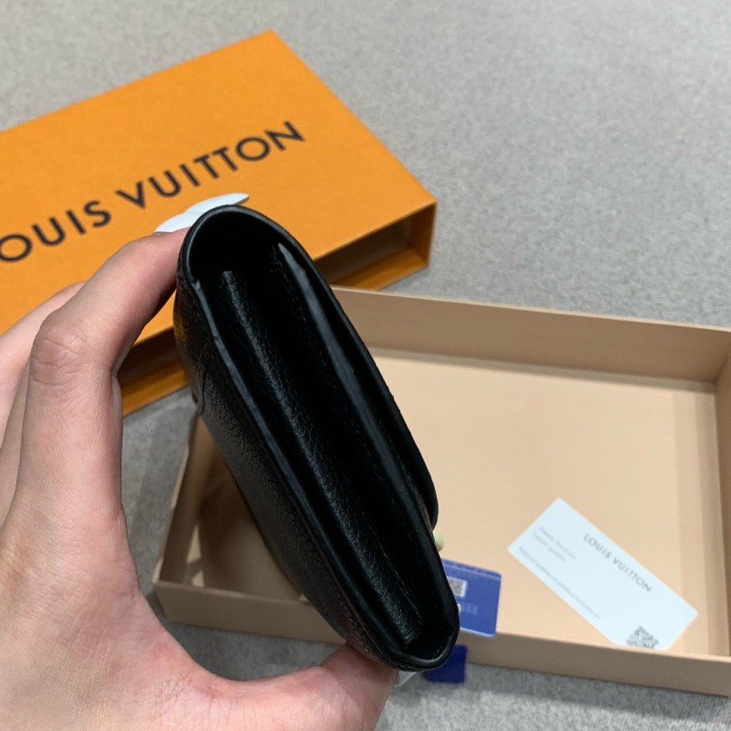 LV 路易威登黑金牛皮大logo長款錢包銀包-3