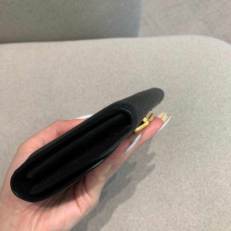 LV 路易威登黑金牛皮大logo長款錢包銀包-16