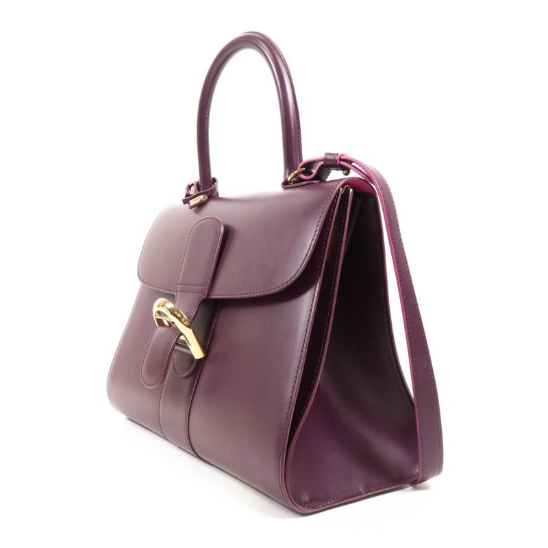 Delvaux 牛皮皮革Brillant MM金扣手挽肩背兩用袋-2
