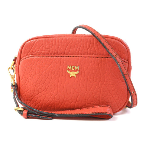 MCM 塗層帆布Shoulder Bag金扣肩背袋