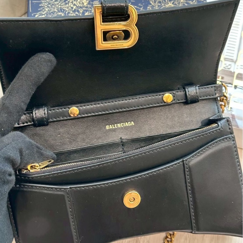 Balenciaga 巴黎世家黑色沙漏鏈條包-7