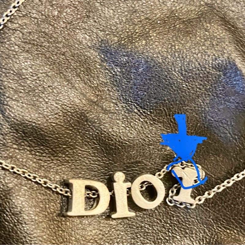 DIOR中古銀色立體字母正品項鍊-11