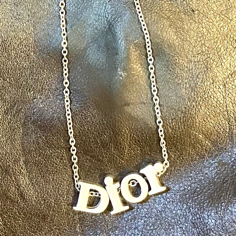 DIOR中古銀色立體字母正品項鍊-29