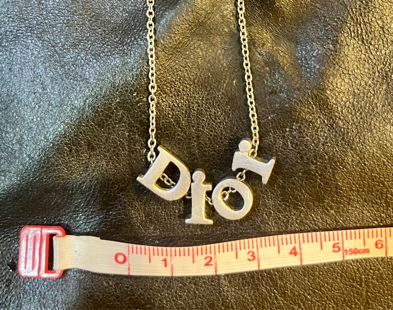 DIOR中古銀色立體字母正品項鍊-3
