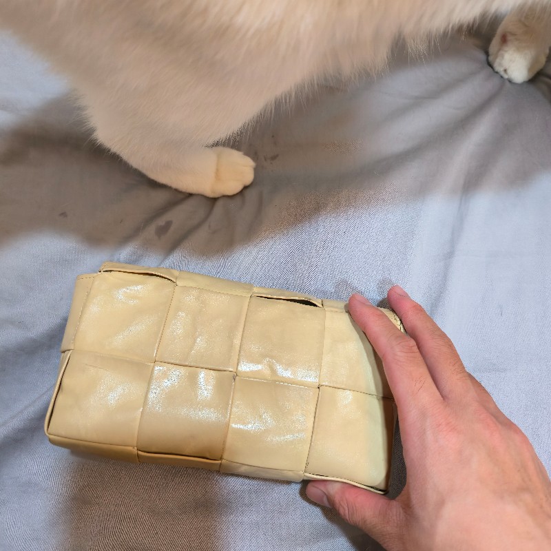 BOTTEGA VENETA CASSETTE 8格編織奶茶色腰包-6