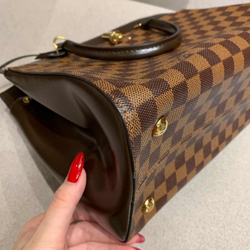 LV rivoli 經典棕色Damier帆布棋盤格手提包 肩背包斜背包-12