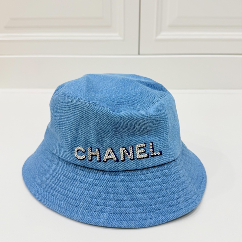 chanel 香奈兒 牛仔 丹寧 漁夫帽 遮陽帽 休閒帽 牛仔帽-1