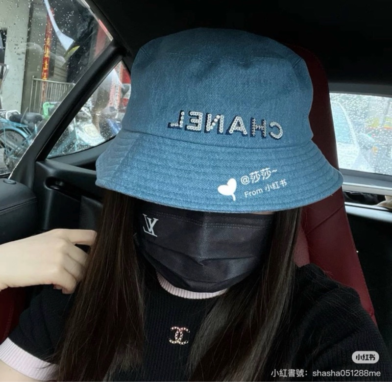 chanel 香奈兒 牛仔 丹寧 漁夫帽 遮陽帽 休閒帽 牛仔帽-6