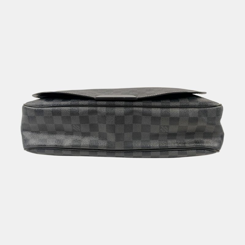 LOUIS VUITTON DANIEL 大號 灰色塗層帆布棋盤格斜背包肩背包 銀色五金-5