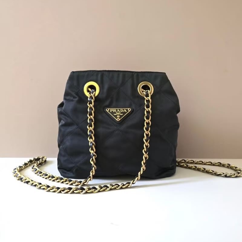 【LA LUNE】絕版古董包 稀有Prada暗橄欖綠色降落傘側背包 單肩包 托特包 中古二手-0