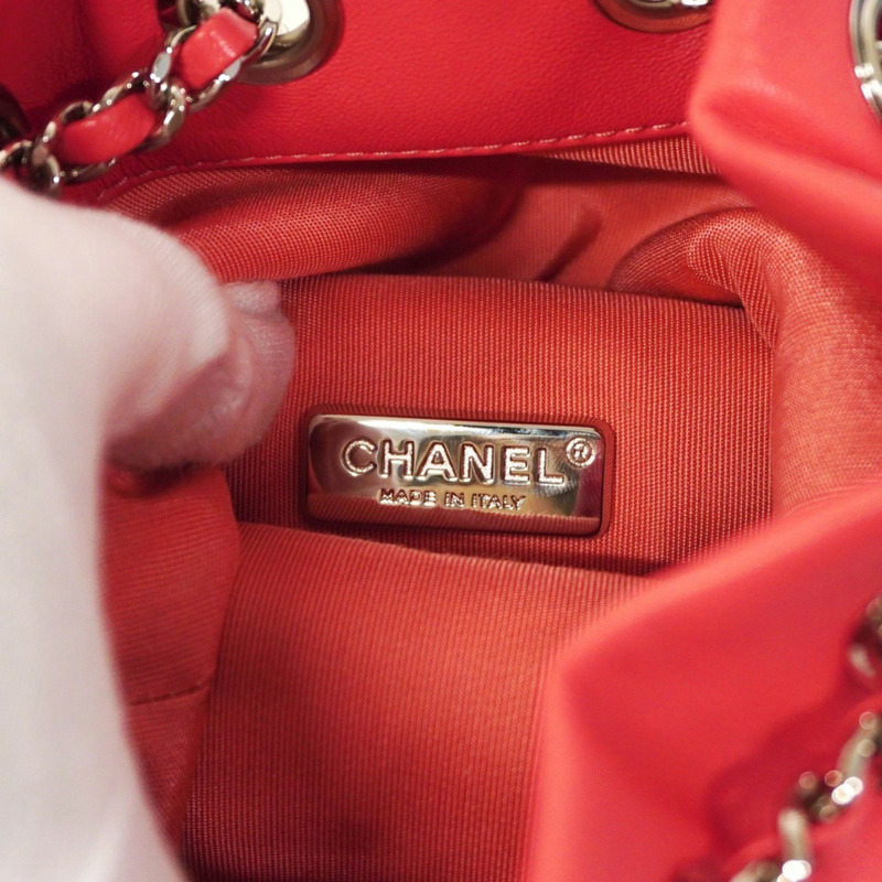 Chanel 女士馬特拉斯小羊皮背包/背包（鮭魚粉紅）-4