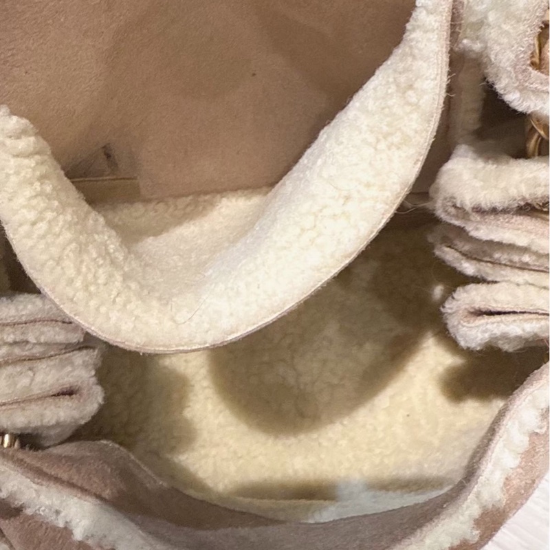 CHANEL 麂皮毛毛鏈條包 7開-10