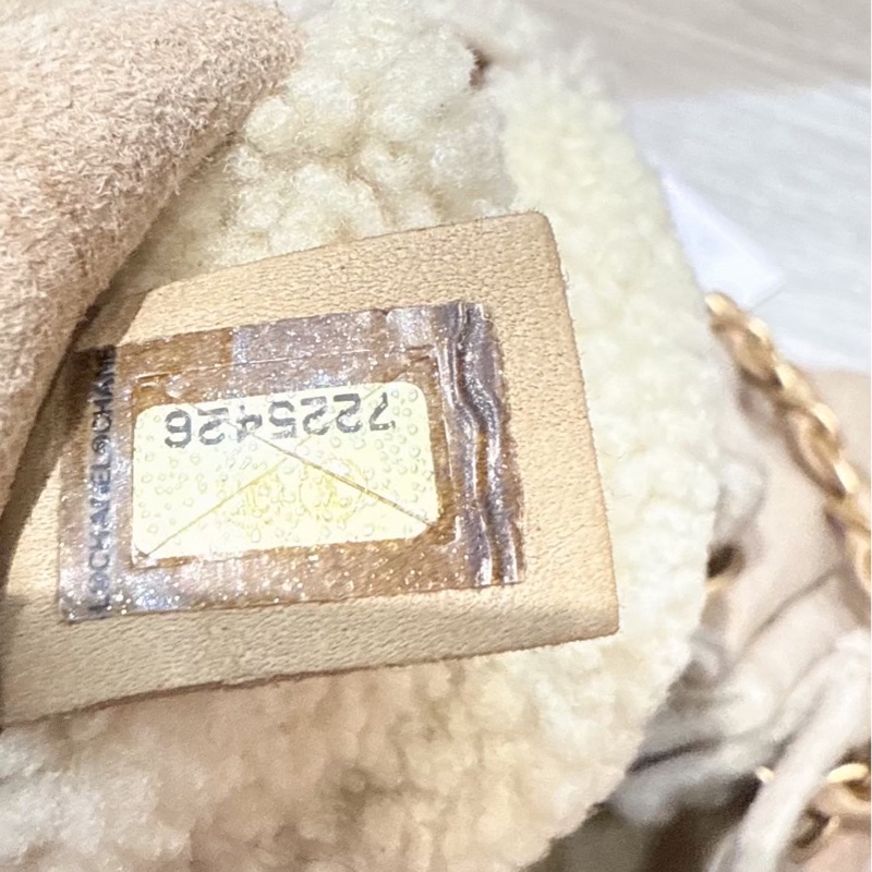 CHANEL 麂皮毛毛鏈條包 7開-11