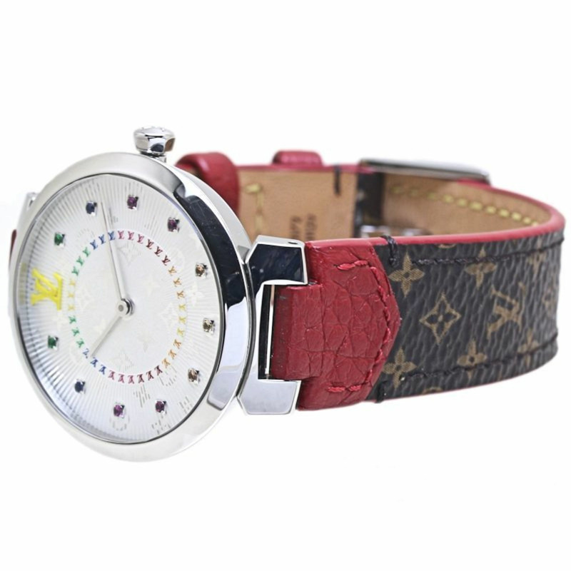 LOUIS VUITTON Tambour MM 彩虹色寶石 QA159Z 女士手錶 40091-1