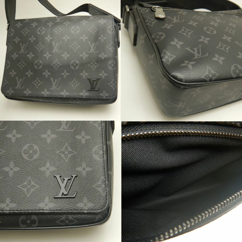 LOUIS VUITTON Monogram Eclipse District PM NV3 M46255 單肩包（黑色），女款，253202-5