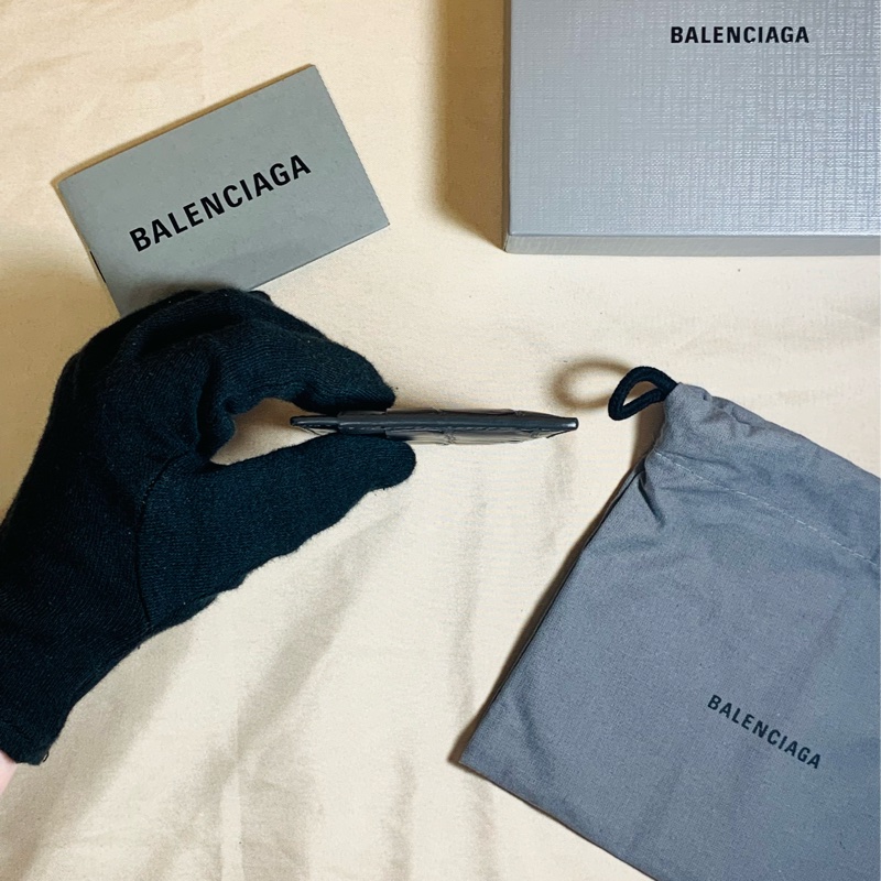 🎁全新盒裝 Balenciaga 巴黎世家 黑鱷魚壓紋卡夾/名片夾-5