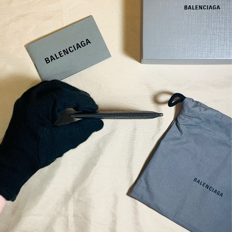 🎁全新盒裝 Balenciaga 巴黎世家 黑鱷魚壓紋卡夾/名片夾-9