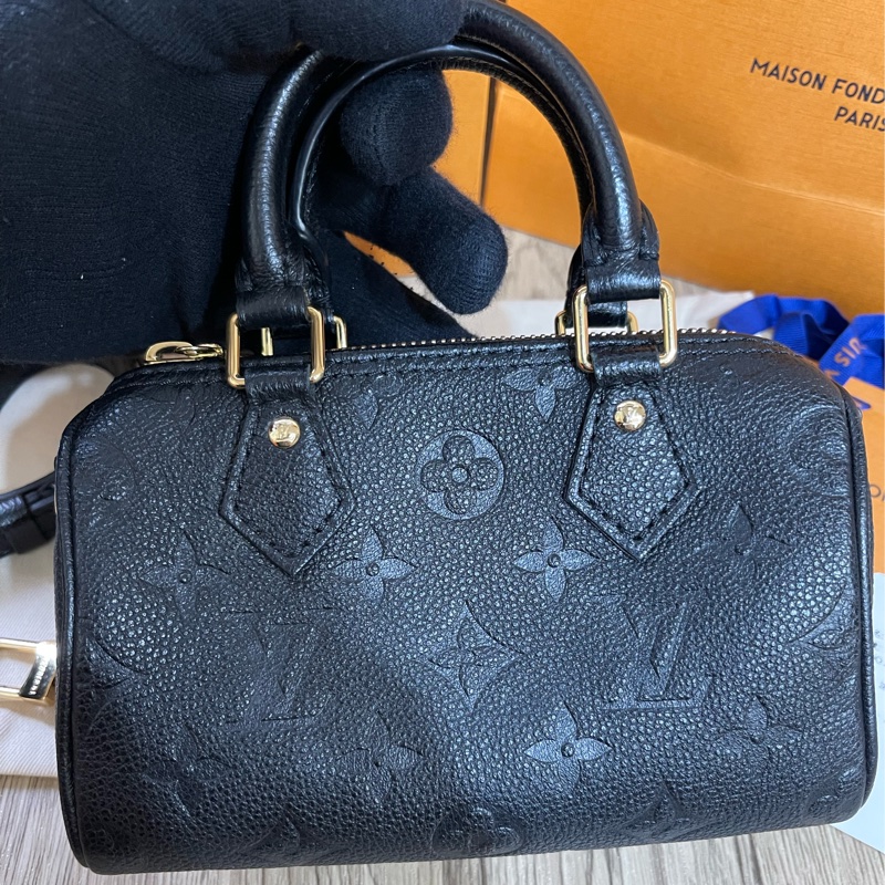 Lv nano Speedy黑色壓紋牛皮款(M82450)-1