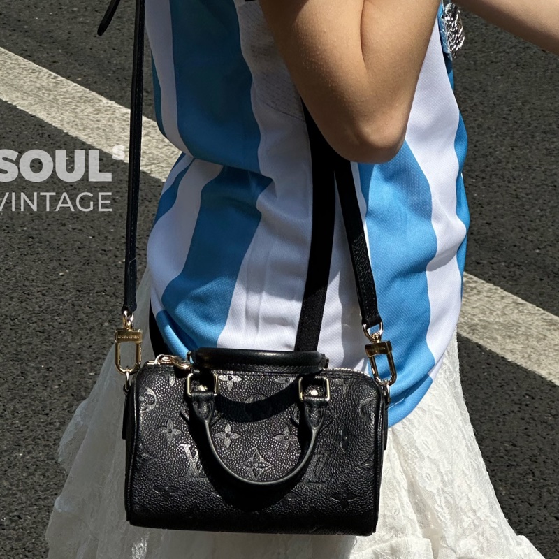 Lv nano Speedy黑色壓紋牛皮款(M82450)-5