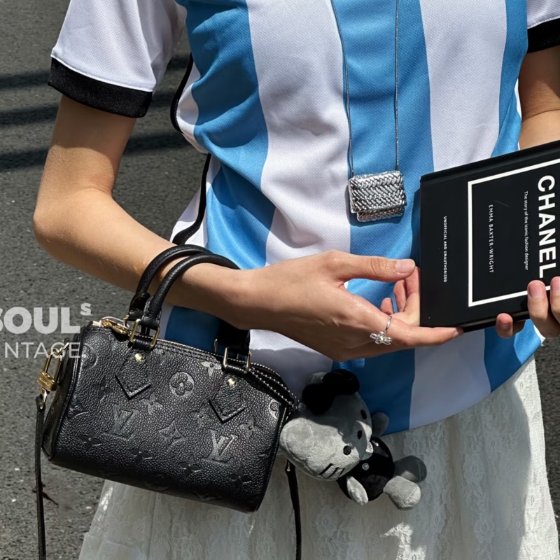 Lv nano Speedy黑色壓紋牛皮款(M82450)-6