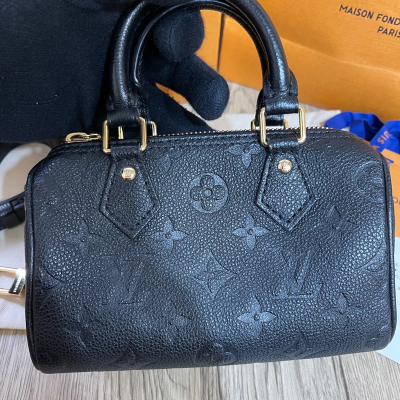 Lv nano Speedy黑色壓紋牛皮款(M82450)-7