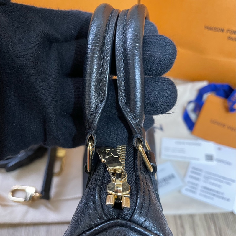 Lv nano Speedy黑色壓紋牛皮款(M82450)-8