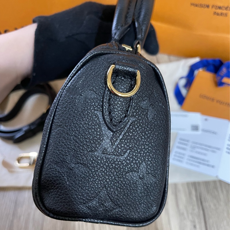 Lv nano Speedy黑色壓紋牛皮款(M82450)-10