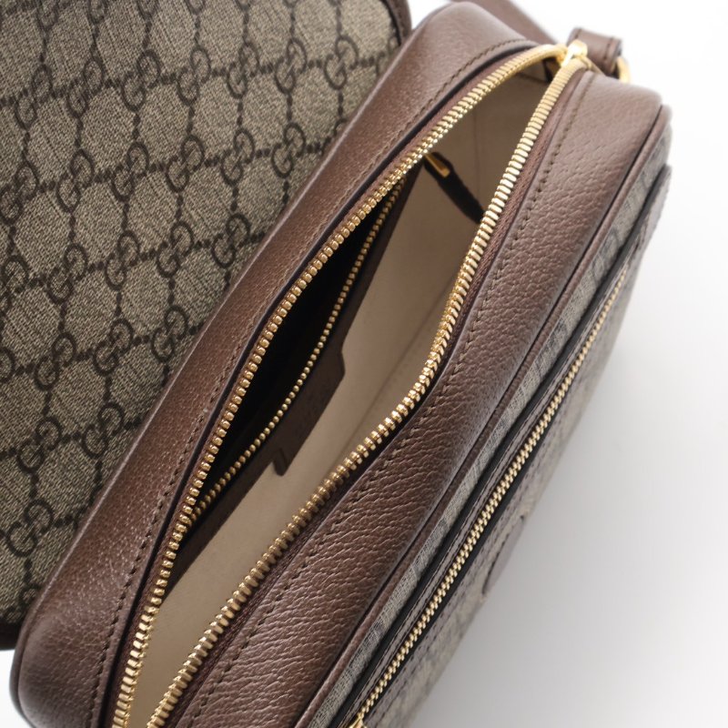 GUCCI Ophidia 紅綠織帶郵差包 - 小號烏木-4