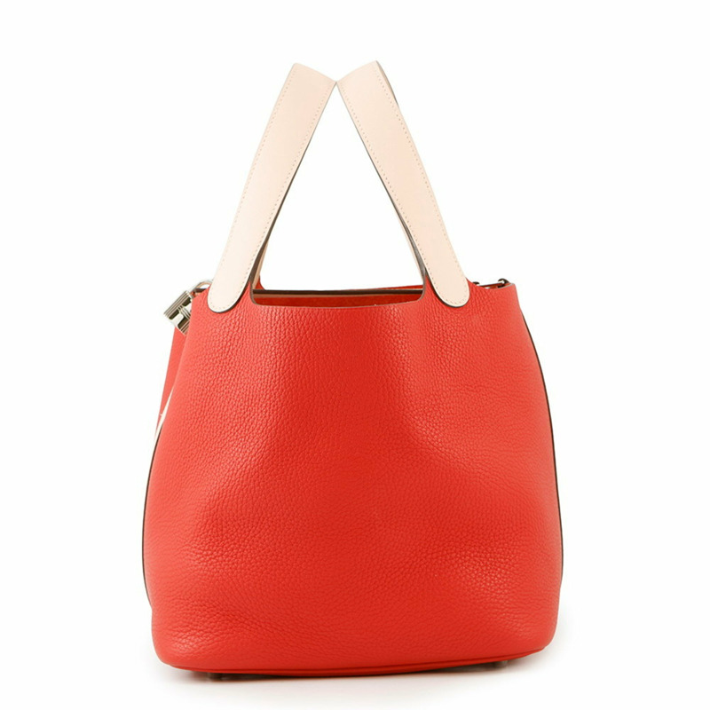 Hermes Hermès Picotin Lock MM Rouge Tomato Rose Eglantine Taurillon Clemence Swift X Stamp-0