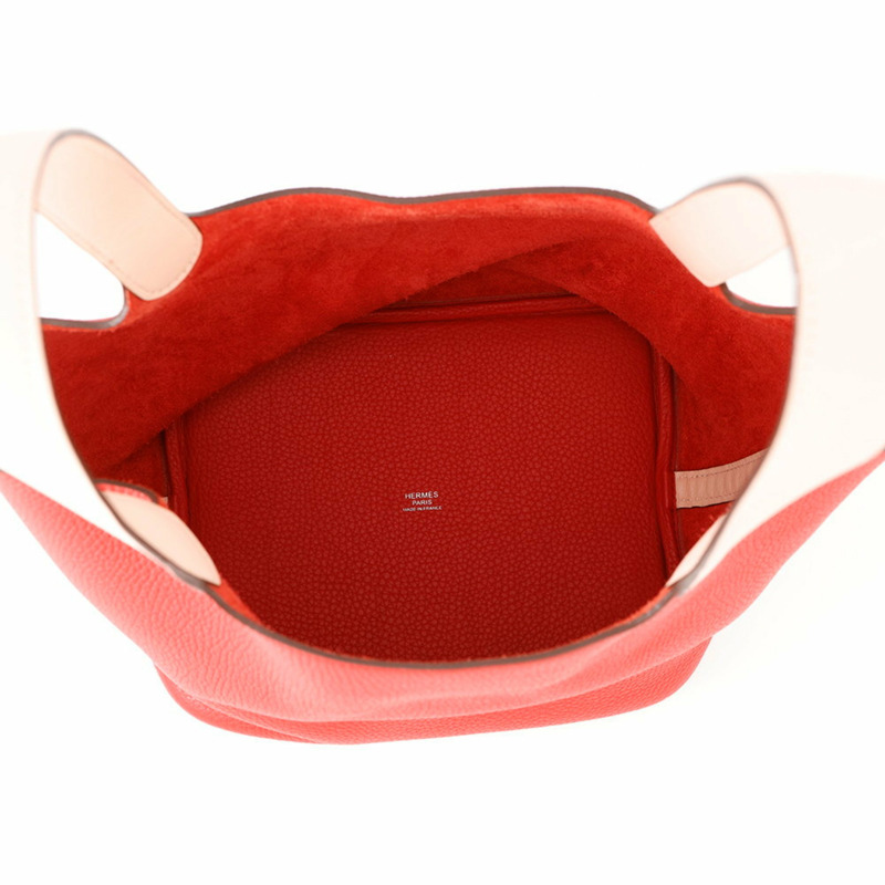 Hermes Hermès Picotin Lock MM Rouge Tomato Rose Eglantine Taurillon Clemence Swift X Stamp-4