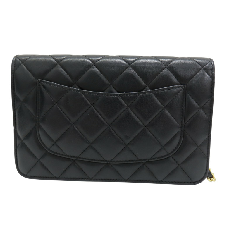 黑色 菱格紋 羊皮 WOC 鍊帶 肩背包 金扣 A33814【CHANEL 香奈兒】 A33814-1