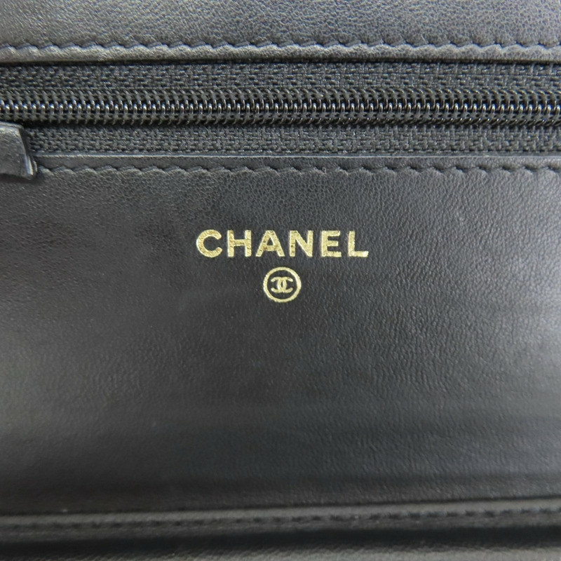 黑色 菱格紋 羊皮 WOC 鍊帶 肩背包 金扣 A33814【CHANEL 香奈兒】 A33814-6
