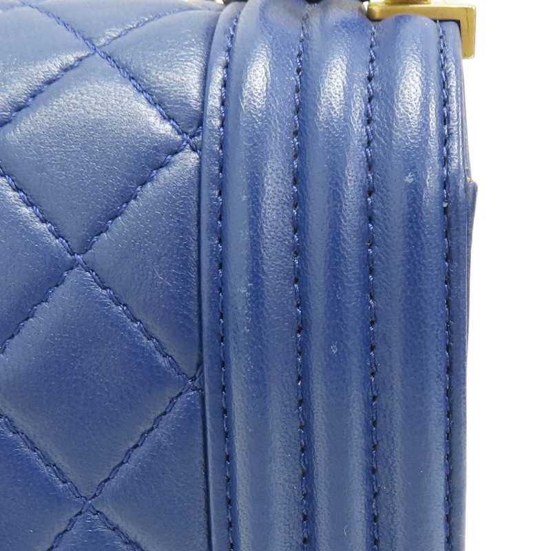 藍色 羊皮 BOY 25 鍊帶 肩背包 金扣【CHANEL 香奈兒】 A67086-13