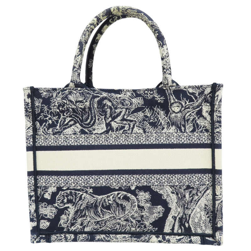 藍/白色 刺繡帆布 Book Tote 小號 手提包【Dior 迪奧】 M1265ZRGO_M35I-1