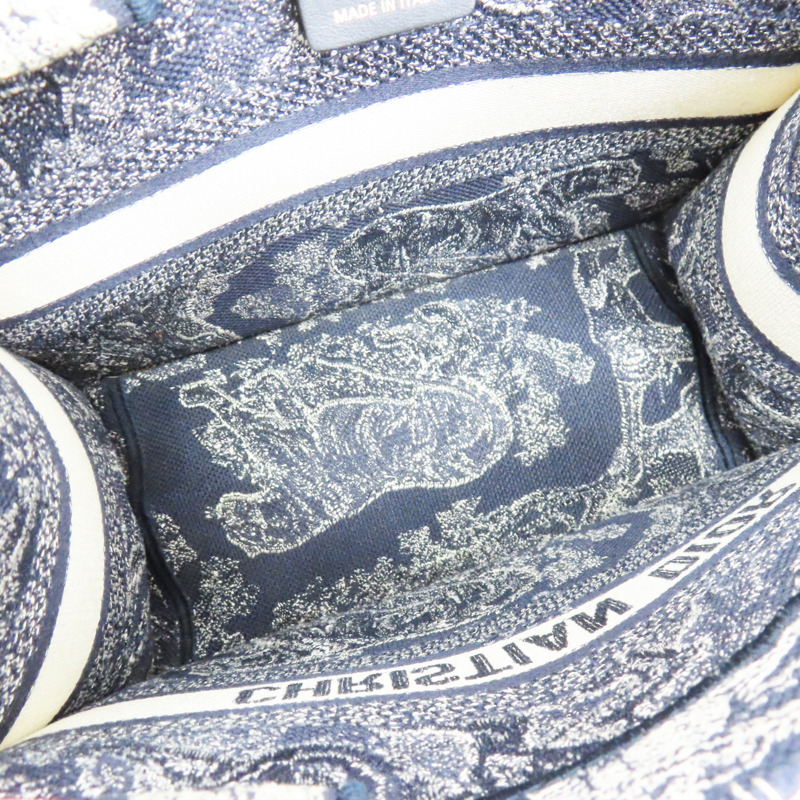 藍/白色 刺繡帆布 Book Tote 小號 手提包【Dior 迪奧】 M1265ZRGO_M35I-4