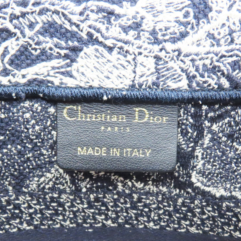 藍/白色 刺繡帆布 Book Tote 小號 手提包【Dior 迪奧】 M1265ZRGO_M35I-5